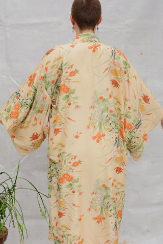 Gorgeous Lush Floral Silk Haori Maxi Kimono