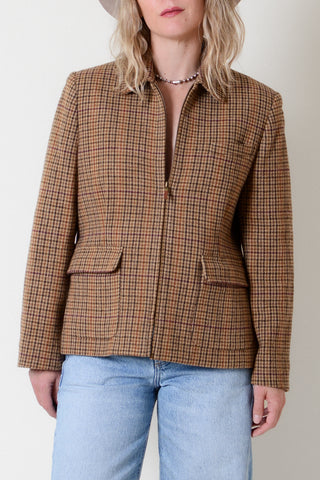 Ralph Lauren Houndstooth Wool Blazer