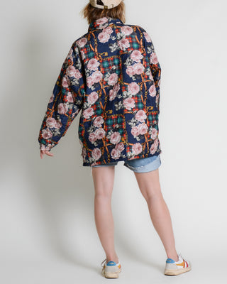 Equestrain Rose Plaid Quilted Silk Bomber