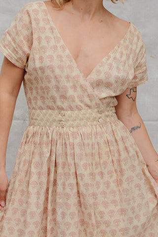 Sweet Peachy Floral Cotton Dress