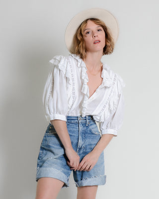 Darling Ruffle Eyelet Puff Sleeve Top