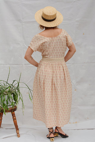 Sweet Peachy Floral Cotton Dress