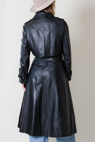 The Perfect Black Leather Trench Coat