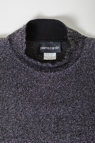 Pierre Cardin Silver Lamé Tunic Sweater