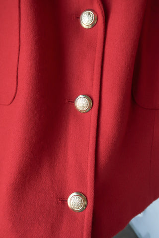 Cherry Red Crop Wool Blazer