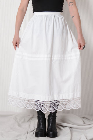 Edwardian Crochet Lace Bustle Skirt - 26W