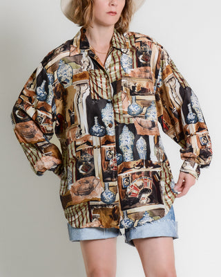 Art-to-Wear Vessel Silk Collar Shirt