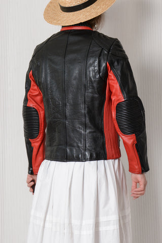 Legit Black & Red Leather Biker Jacket