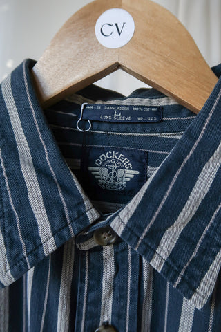 Dockers Navy Stripe Cotton Shirt