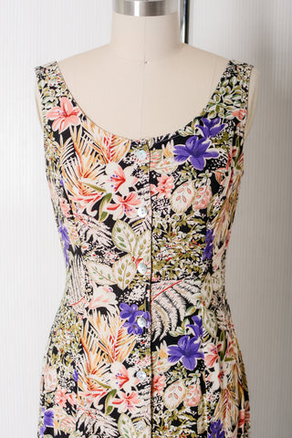 Bobbie Bee Lush Floral Button Front Maxi