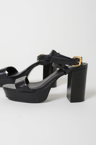 Barneys New York Leather Platform Sandals ~ 7