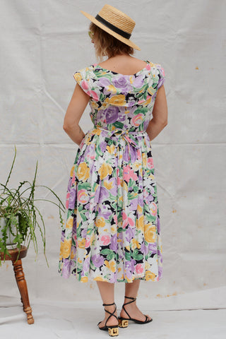 Wide Collar Lush Garden Cotton Sundress