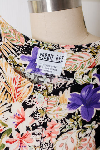 Bobbie Bee Lush Floral Button Front Maxi