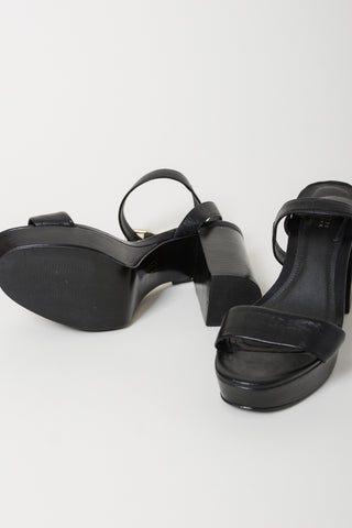 Barneys New York Leather Platform Sandals ~ 7