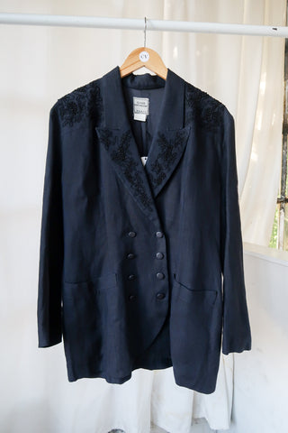 Claude Barthelemy Midnight Linen Blazer