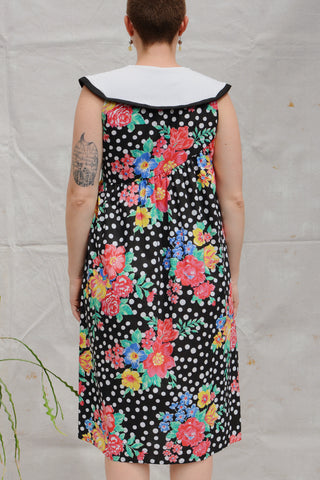 Oscar de la Renta Floral Polka Dot Dress
