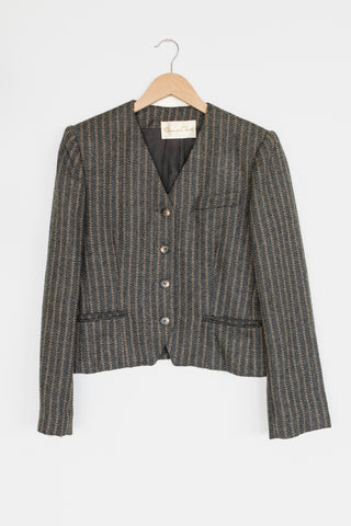 Oscar de la Renta Crop Wool Blazer