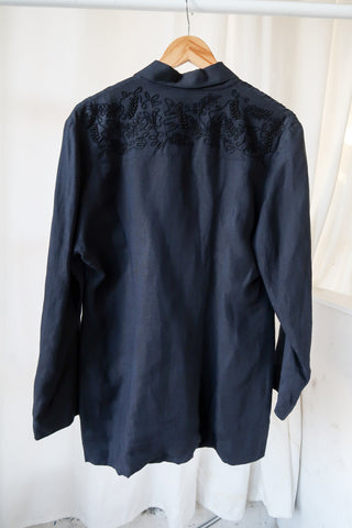 Claude Barthelemy Midnight Linen Blazer