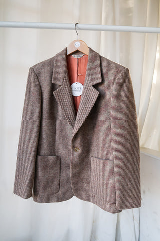 Mauve Tweed Wool Blazer