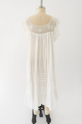 Crochet Duck Pintuck Cotton Sundress
