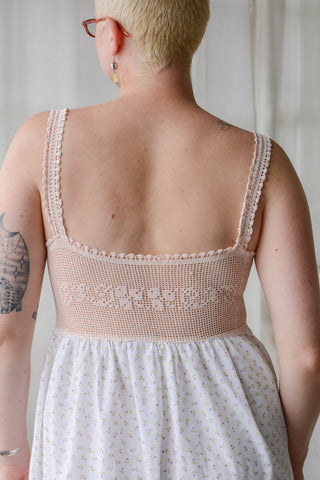 Precious Ditsy Floral Antique Crochet Dress