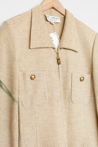 Deadstock St John Buttery Zip Front Blazer