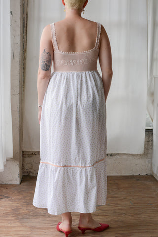 Precious Ditsy Floral Antique Crochet Dress