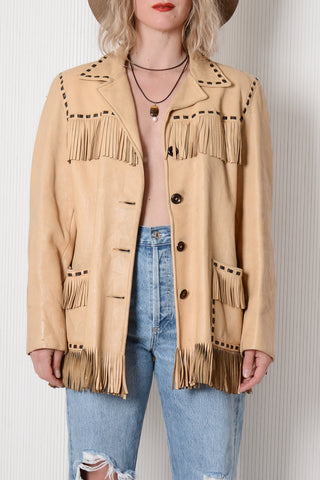 Yellow Buckskin Fringe Jacket ~ As Is