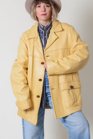 Yellow Buckskin Leather Jacket