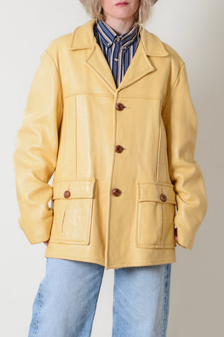 Yellow Buckskin Leather Jacket