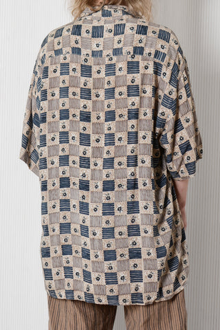 Pierre Cardin Floral Checker Top