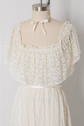 Cream Lace Candy Jones Maxi Dress