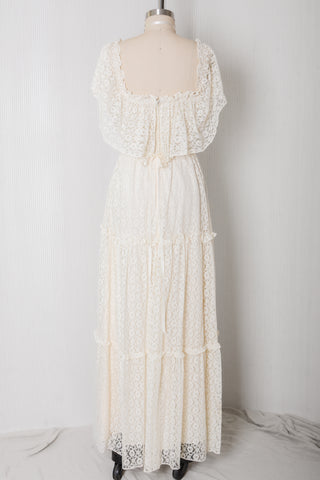 Cream Lace Candy Jones Maxi Dress