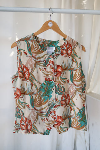 Tess Silk Floral Shell Tank