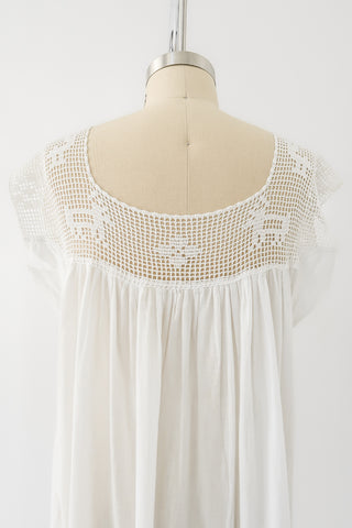 Crochet Duck Pintuck Cotton Sundress