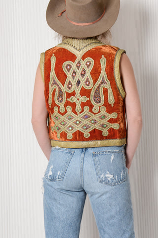 Turkish Ottoman Velvet Metallic Vest
