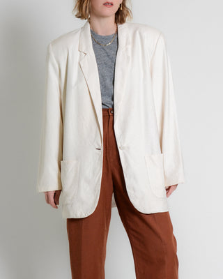 Creamy Raw Silk Blazer