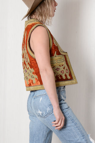 Turkish Ottoman Velvet Metallic Vest