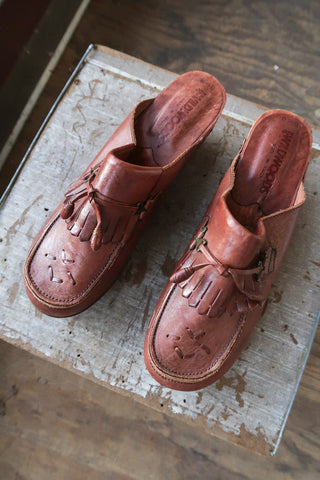 Wildwood Leather Wood Cut Out Clogs - sz 8.5