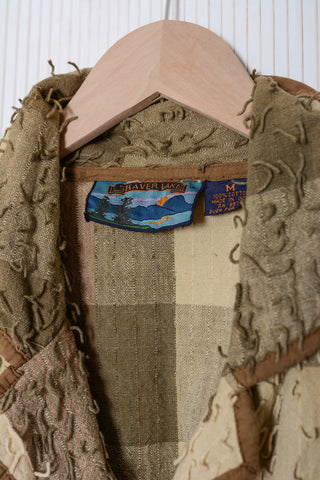 Fringe Madras Plaid Cotton Jacket