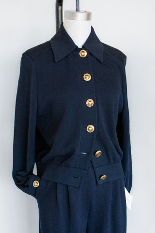 Deadstock St John Navy Santana Knit Jacket