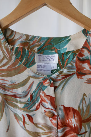 Tess Silk Floral Shell Tank