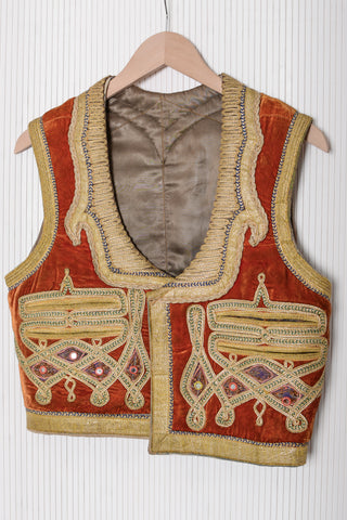 Turkish Ottoman Velvet Metallic Vest