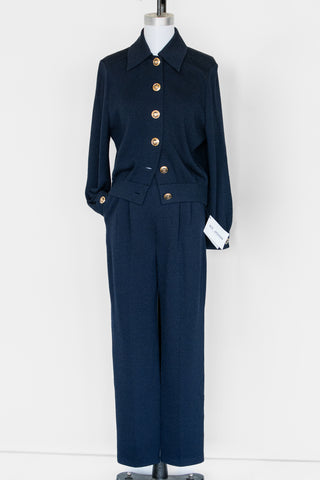 Deadstock St John Navy Santana Knit Jacket