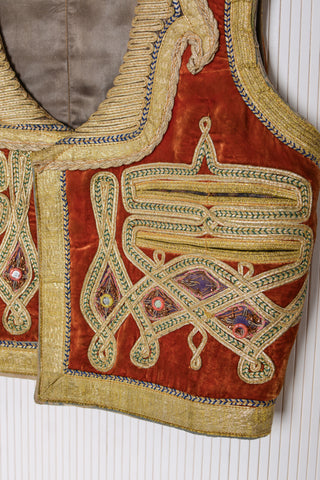 Turkish Ottoman Velvet Metallic Vest