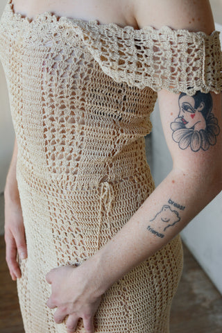 Gorgeous Antique Crochet Bodycon Dress