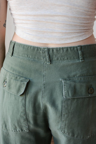 OG-107 Olive Military Cotton Pants ~ 33W