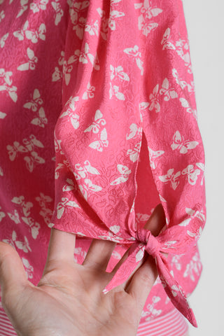 Ungaro Pink Butterfly Silk Jacquard Top