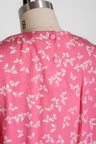 Ungaro Pink Butterfly Silk Jacquard Top