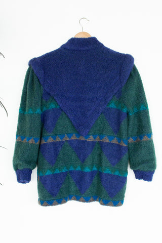 Escada Geometric Mohair Boucle Knit Jacket